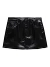 Agolde Mini Keira Topstitching Skirt In Black
