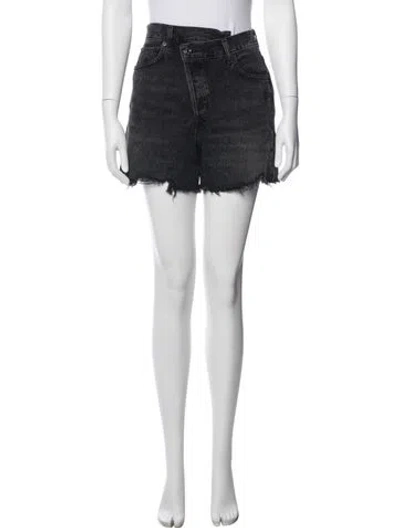 Pre-owned Agolde Mini Shorts In Black