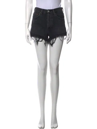 Pre-owned Agolde Mini Shorts In Black