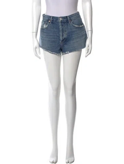 Pre-owned Agolde Mini Shorts In Blue