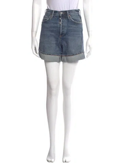 Pre-owned Agolde Mini Shorts In Blue