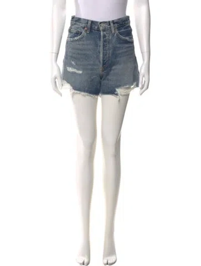 Pre-owned Agolde Mini Shorts In Blue