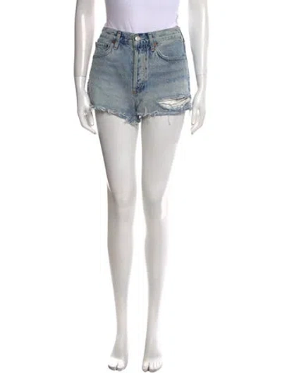 Pre-owned Agolde Mini Shorts In Blue