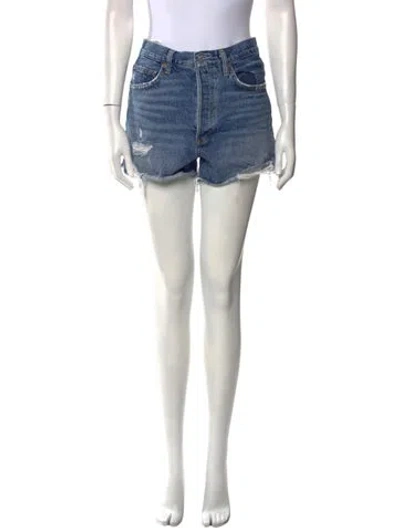 Pre-owned Agolde Mini Shorts In Blue