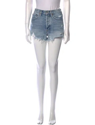 Pre-owned Agolde Mini Shorts In Blue