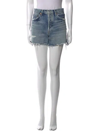 Pre-owned Agolde Mini Shorts In Blue
