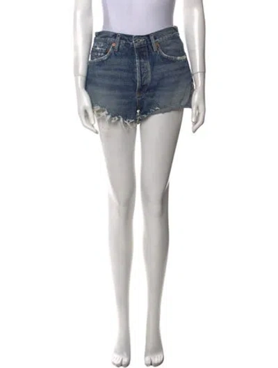 Pre-owned Agolde Mini Shorts In Blue