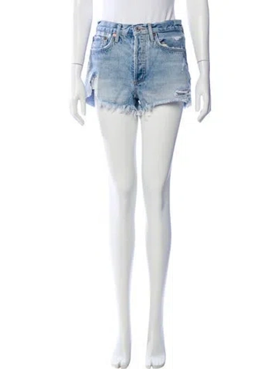 Pre-owned Agolde Mini Shorts In Blue