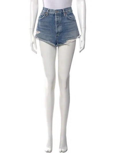 Pre-owned Agolde Mini Shorts In Blue