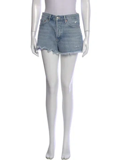 Pre-owned Agolde Mini Shorts In Blue