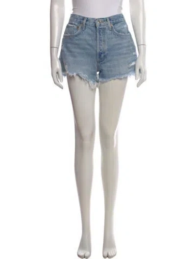 Pre-owned Agolde Mini Shorts In Blue
