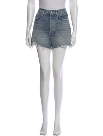 Pre-owned Agolde Mini Shorts In Blue