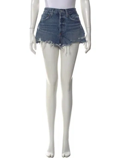 Pre-owned Agolde Mini Shorts In Blue