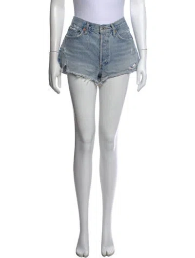 Pre-owned Agolde Mini Shorts In Blue