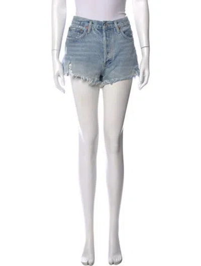 Pre-owned Agolde Mini Shorts In Blue