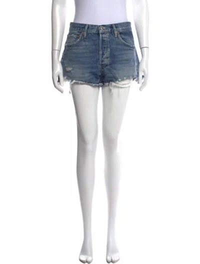 Pre-owned Agolde Mini Shorts In Blue