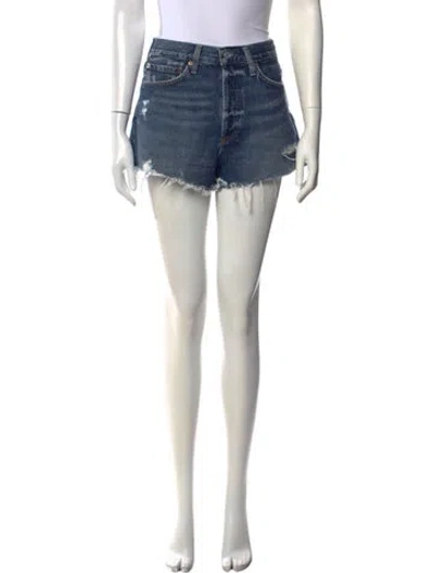 Pre-owned Agolde Mini Shorts In Blue