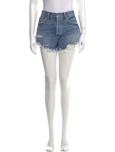 Pre-owned Agolde Mini Shorts In Blue