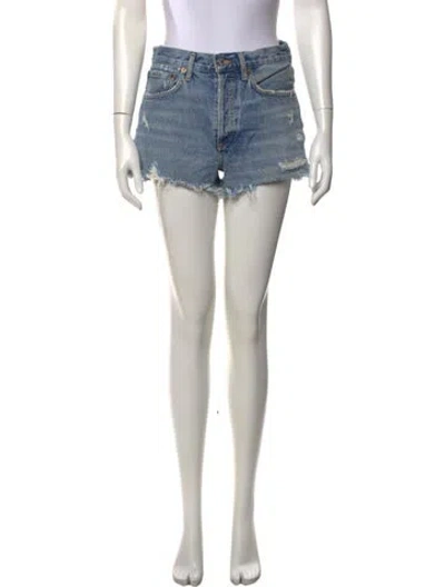 Pre-owned Agolde Mini Shorts In Blue