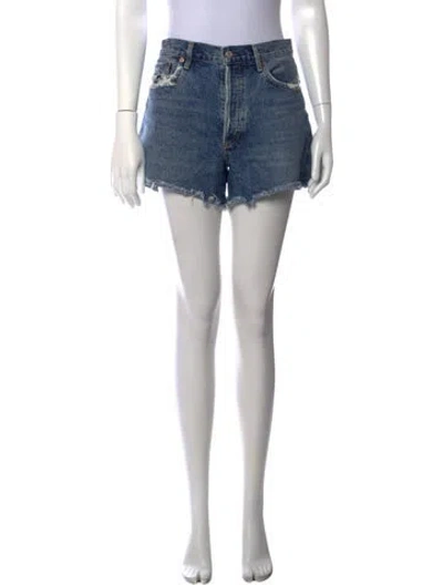 Pre-owned Agolde Mini Shorts In Blue