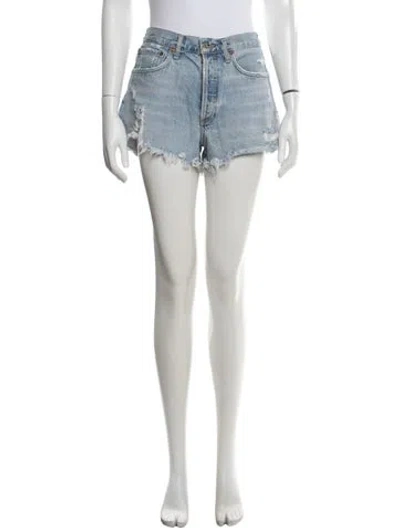 Pre-owned Agolde Mini Shorts In Blue