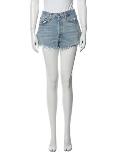 Pre-owned Agolde Mini Shorts In Blue/white
