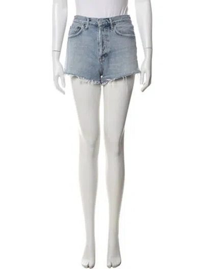 Pre-owned Agolde Mini Shorts In Blue/white