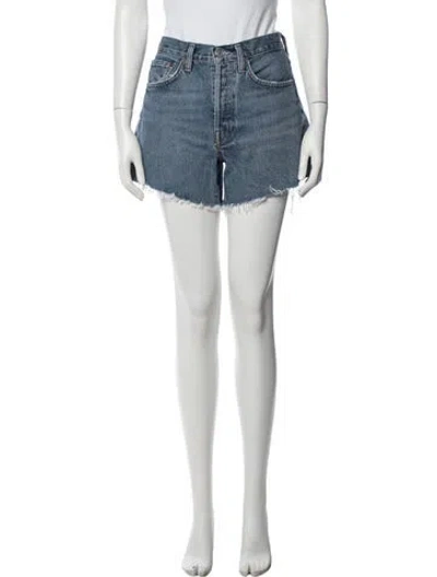 Pre-owned Agolde Mini Shorts In Blue/white