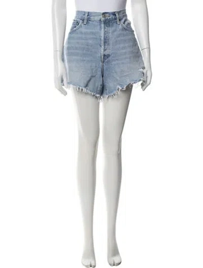 Pre-owned Agolde Mini Shorts In Blue/white
