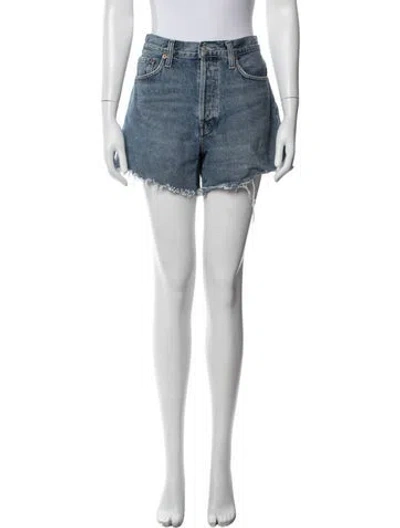 Pre-owned Agolde Mini Shorts In Blue/white