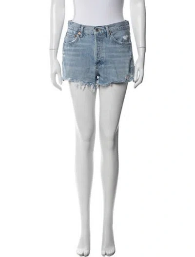 Pre-owned Agolde Mini Shorts In Blue/white