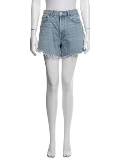 Pre-owned Agolde Mini Shorts In Blue/white