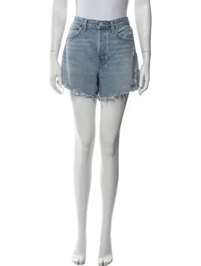 Pre-owned Agolde Mini Shorts In Blue/white
