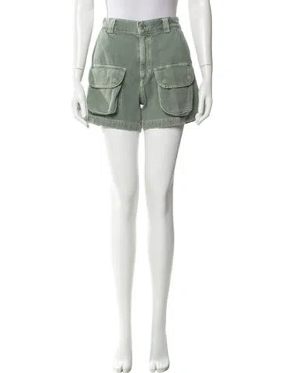Pre-owned Agolde Mini Shorts In Green