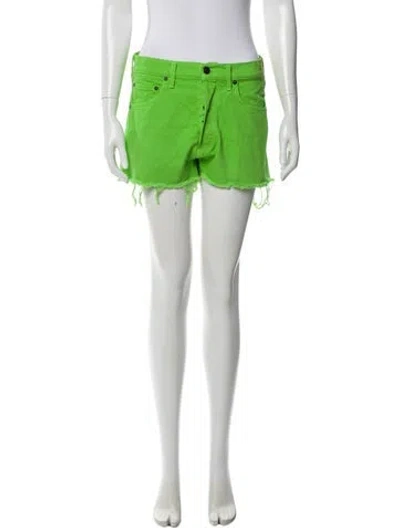 Pre-owned Agolde Mini Shorts In Green