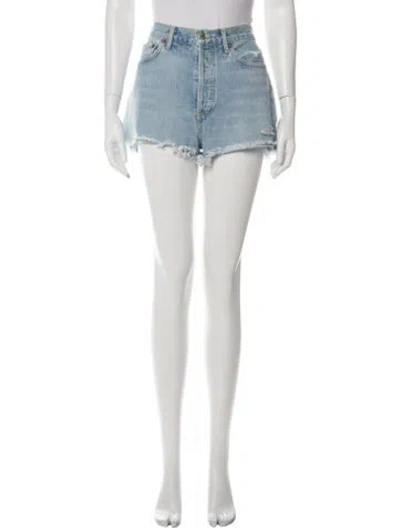 Pre-owned Agolde Mini Shorts In Green