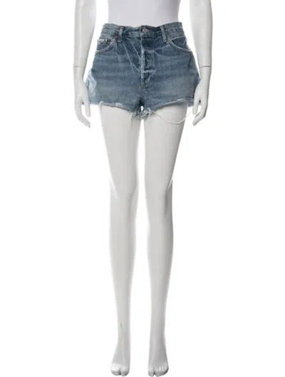 Pre-owned Agolde Mini Shorts In Green
