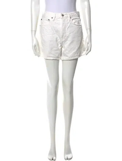 Pre-owned Agolde Mini Shorts In White