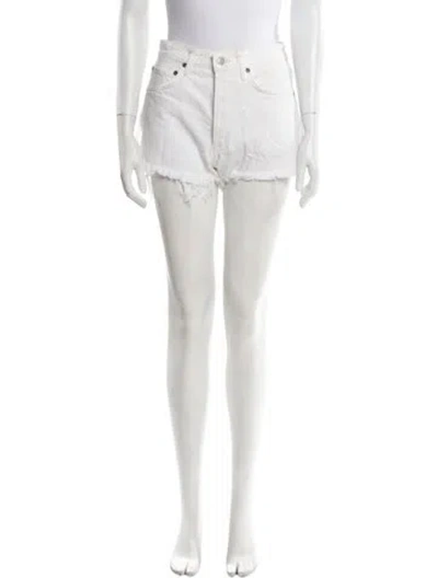 Pre-owned Agolde Mini Shorts In White