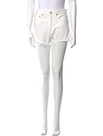 Pre-owned Agolde Mini Shorts In White