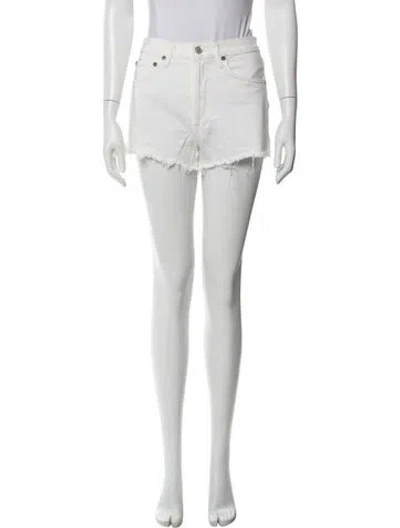 Pre-owned Agolde Mini Shorts In White
