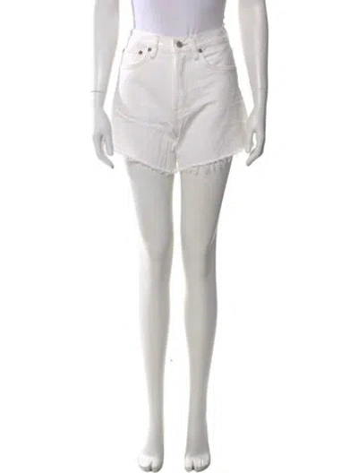 Pre-owned Agolde Mini Shorts In White