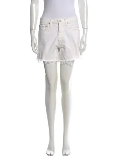 Pre-owned Agolde Mini Shorts In White