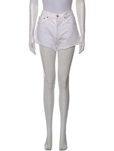 Pre-owned Agolde Mini Shorts In White
