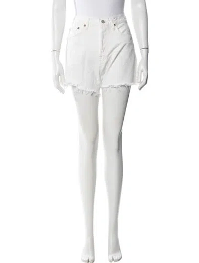 Pre-owned Agolde Mini Shorts In White
