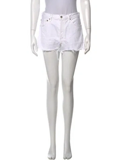 Pre-owned Agolde Mini Shorts In White