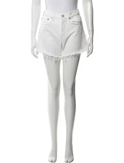 Pre-owned Agolde Mini Shorts In White
