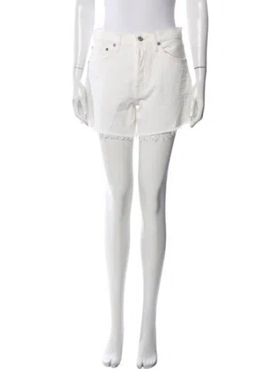 Pre-owned Agolde Mini Shorts In White