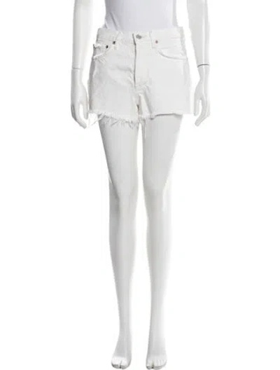 Pre-owned Agolde Mini Shorts In White