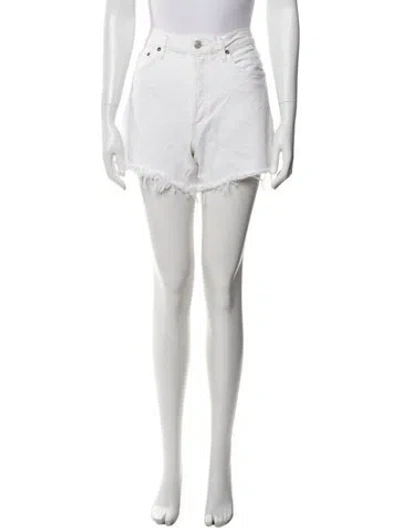 Pre-owned Agolde Mini Shorts In White